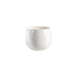 Serene Spaces Living Set of 2 Small Creamy White Ceramic Cup-Shaped Vase, Modern Floral Bowl Vase for Living Room Decoration, Entryway, Bedroom, Kitchen, Office, Measures 4" Diameter & 3.5" Tall