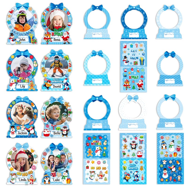 24 Sets DIY Paper Photo Frames-Snow Globe - Winter Bulletin