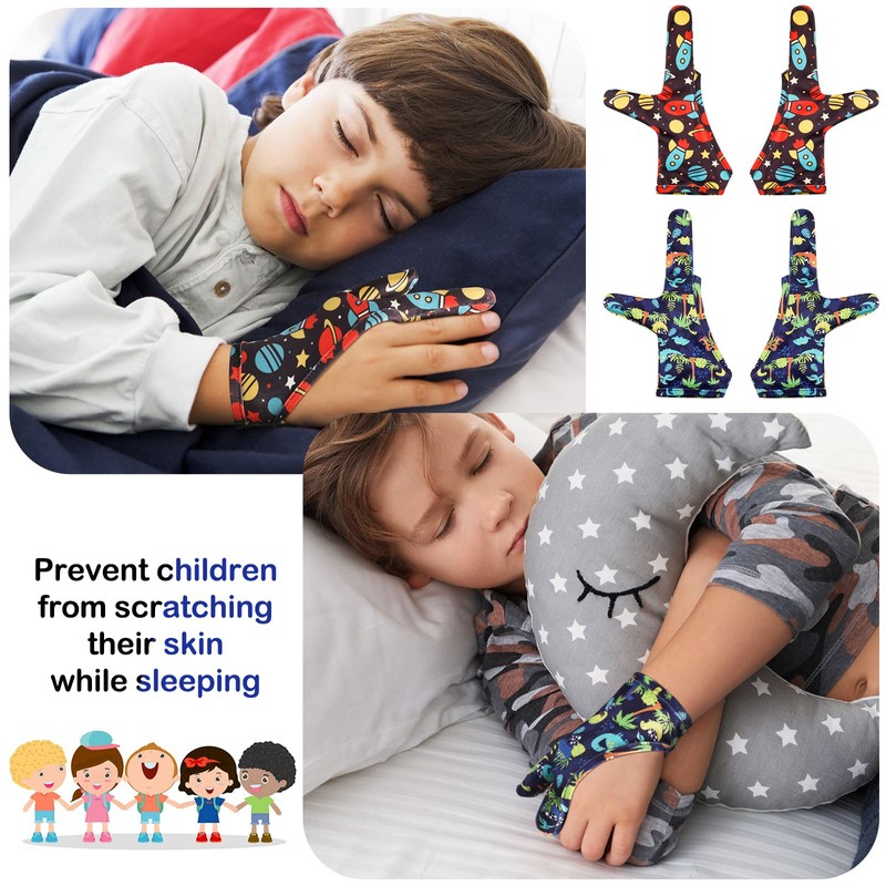 4 Pcs Thumb Sucking Guard Gloves Kids Chewy Compression Gloves