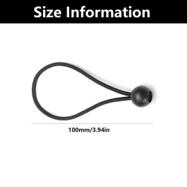 10 Pcs Bungee Cords With Balls, Bungee Balls Cords, 5.9 Inch, For Marquees, Tents Banners, Tent Poles, Flag Poles, Camping Tarp,Tarpaulin Holder (Black)