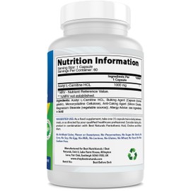 Best Naturals Best Naturals Acetyl L-Carnitine 1000 mg 60 Capsules
