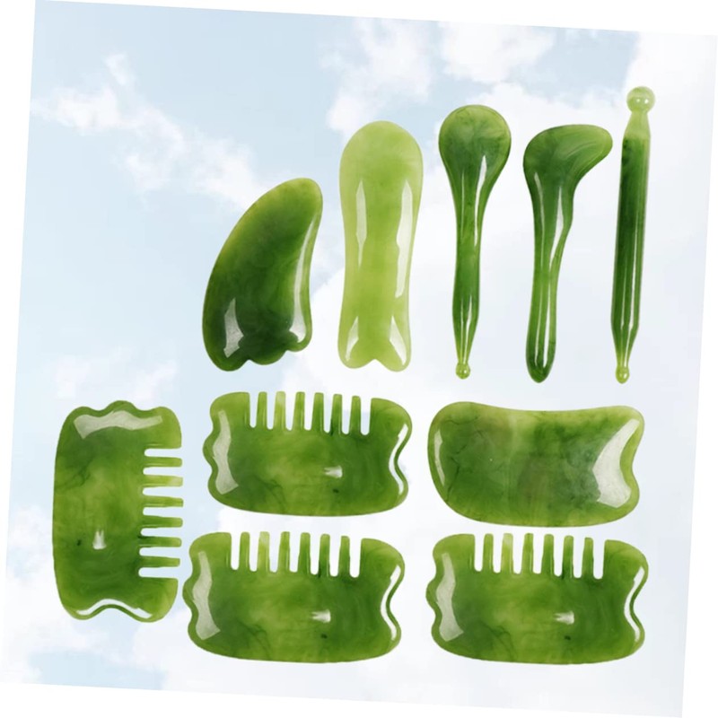 Healifty 1 Set 10pcs Gua Sha Massage Board Scalp Comb
