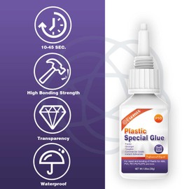 Viomis 30g Plastic Glue, Instant Super Glue for Plastic, Fast Dry Strong Plastic Adhesive for Acrylic, Model, DIY Crafts, Tube, PVC, Vinyl, ABS, PBT, PS, PA, PC, PM, MA, Nylon