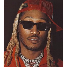 NULOOQ Rectangle Polarized Sunglasses for Men – Women Aesthetic Thick Frame Chunky Small Square Sun Glasses (Black/Gray + Beige/Gradient Brown)