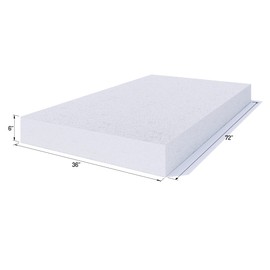 Foamy Foam High Density 6 inch Thick, 36 inch Wide, 72 inch Long Upholstery Foam, Cushion Replacement