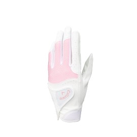 Callaway Gloves HYPER GRIP DUAL WMS WHT/PNK 21 23 (21 cm) For Both Hands, White/Pink, Women's