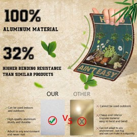 Vintage Garden Tin Signs Hoeing Ain't Easy Metal Tin Sign Rustic Outside Aluminum Sign Gardening Lover Gifts Fence Decoration Garden Decor 8x12 Inch