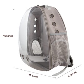 XZKING Cat Backpack Carrier Bubble Bag, Transparent Space Capsule Pet Carrier Dog Hiking Backpack, Small Dog Backpack Carrier for Cats Puppies Airline Approved Travel Carrier Outdoor Use Yellow Gray