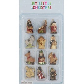 Set of 12 Mini Christmas Tree Ornaments for Tiny Tree (Nativity Set)