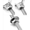 QWORK Threaded Eyebolts, 10 Pack 1/4" x 6" Long Stainless