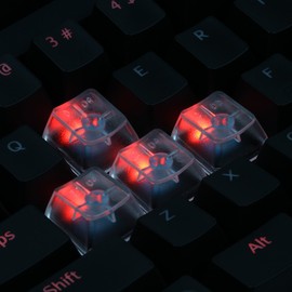 Max keyboard Translucent Cherry MX Keycap Set for ESC, W,A,S,D or E,S,D,F and Arrow Keys (Clear Translucent - Blank/No Print)