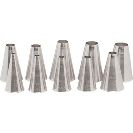 Ateco 810 - 10 Piece Plain Tube Set, Stainless Steel Pastry Tips, Sizes 0 - 9