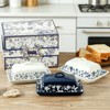 butter box,butter dish with lid blue,butter saver,French butter Dish,Microwave and