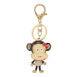 HEEPDD Monkey Key Ring Rhinestone Keychain for Women Bag Handbag Purse Key Chain Charm Pendant Gift, standard