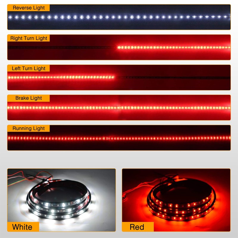 GOOACC 48”/49” Truck Tailgate Light Strip 5 Function 90 LED