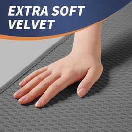 Long Bathroom Rugs Non Slip Washable, Rubber Bath Mats for Bathroom,Quick Dry,Super Absorbent Ultra Thin Bath Mat Low Pile Bath Floor Mat Fit Under Door,Shower,Sink, Light Grey, 24"x47"