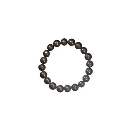 LTC Designs 10mm Shiny Round Pyrite Stretch Bracelet, 8"