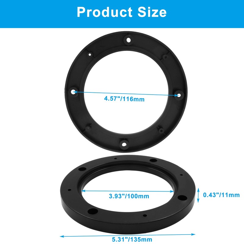 BokWin 2 Pcs Universal Fit Car Speaker Spacer 4 Inch