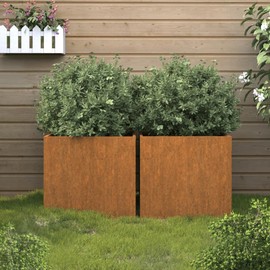 vidaXL 2 x Planters 32 x 30 x 29 cm Corten Steel