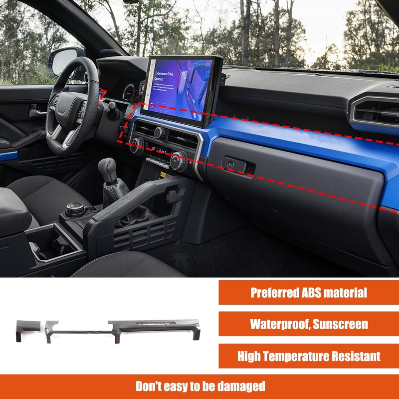 Car Center Console Dashboard Trim Strips Compatible with Toyota Tacoma