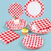 175Pcs Red Gingham Party Supplies Gingham Paper Plates and Napkins