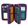 TOPModel 8708 – 3 Pocket Pencil Case Multi-Coloured