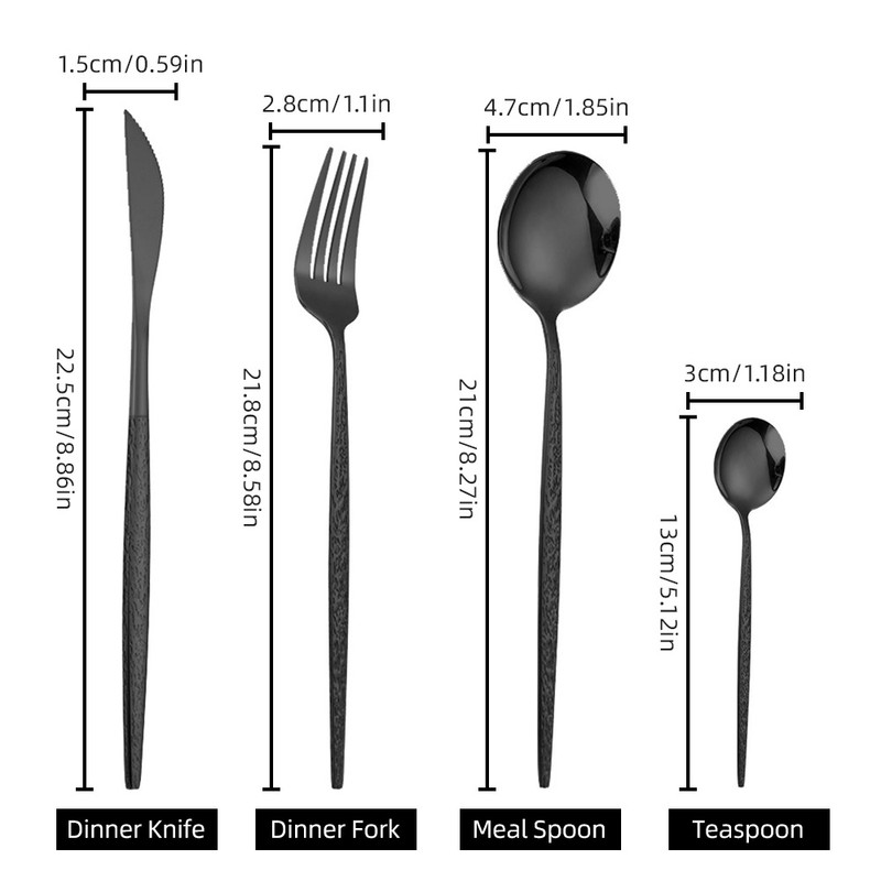24 Pieces Silverware Set for 4 Stainless Steel Flatware Set