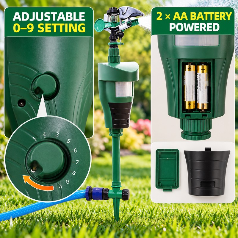 Motion Activated Sprinkler for Garden Protection – Water Jet Animal