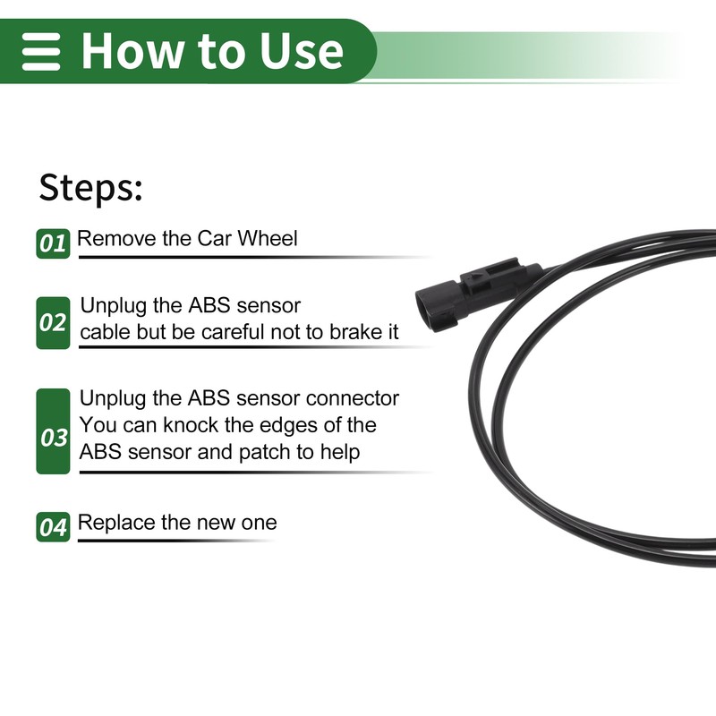 X AUTOHAUX ABS Wheel Speed Sensor ABS Sensor Anti-Lock Braking