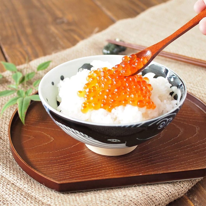 Minorutouki Rice Bowl Extra Large White Wave Whale Blue φ5.8×H2.6in