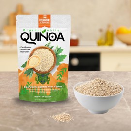 EcuaMaki 100% Organic Quinoa White - 1,1 Lbs (17.6 oz) - 500 grams Gluten Free Quinoa Non GMO Organic Quinoa Vegetable Protein White Quinoa