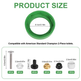 3 Inch Toilet Tank to Bowl Coupling Kit, Fits for American Standard Champion 2-Piece Toilet AS738756-0070A, Includes Gaskets Bolts and Other Parts for 3-Inch Opening Flush Valve