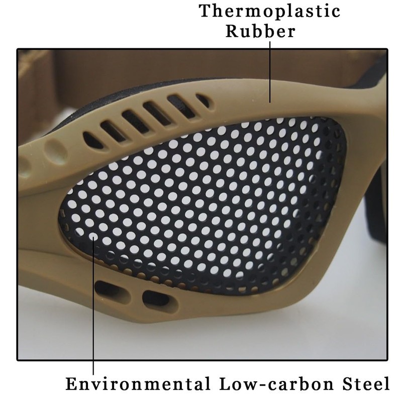 Wokyo Airsoft Mesh Goggles Tactical Safety Goggles Glasses (brown)