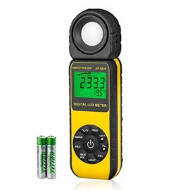 Light Meter, lux Meter AP-881E Recording Light Meter for Plants with Display 3999(Range from 1～300,000Lux), Lux/Fc Unit, MAX/MIN, Back Light, Data Hold, Data Storage