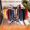 4-Leg Clothes Drying Rack with 6 Adjustable Poles for Indoor/Outdoorr,Clothing