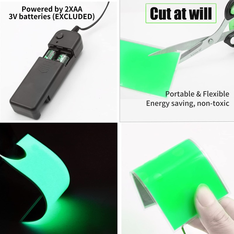 Flexible Led Panel,Electroluminescent Panel Sheet EL Tape Cuttable Soft for