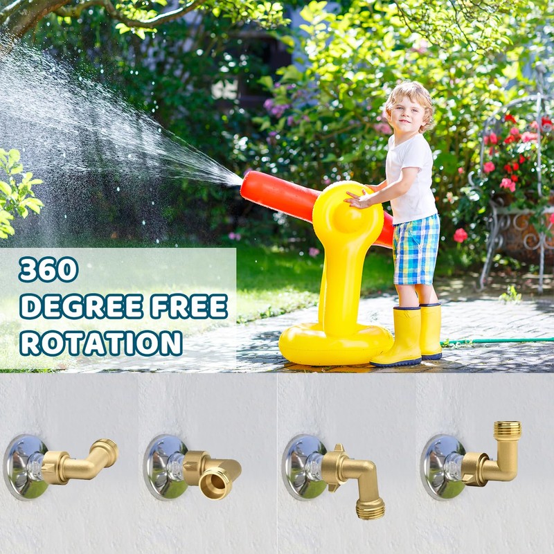 Sumalon 2 Pack Garden Hose Elbow Connector, 90 Degree Solid