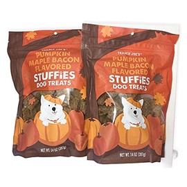 Trader Joe's Pumpkin Maple Bacon Flavored Stuffies Dog Treats (Pack of 2)