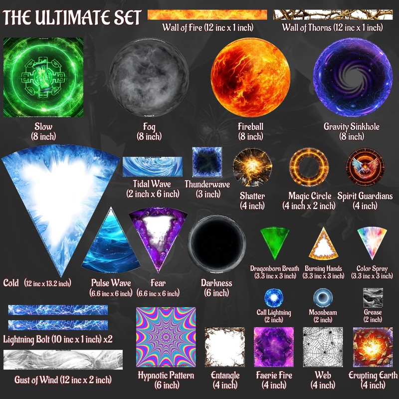 CZYY DND Area of Effect Spell Templates - Set of