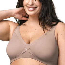 Wonderbra Womens Lightweight Cooling Wirefree Full Coverage Bra, Warm Brown, 38C US