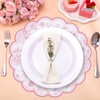 60 Pcs Pink Floral Paper Placemats, 13.5 Inch Disposable Scalloped