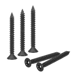 sourcing map 40Pcs Flat Head Torx Screws, M4 x 35mm 304 Stainless Steel Countersunk Self Tapping Anti-Theft Wood Screws Tamper Resistant Screws Fit T20 Bit for Wood, Fence, Decking (Black)