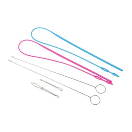 6 Piezas de Enhebrador con Cordón, Enhebrador de Cordón Flexible, Gancho Giratorio de Bucle, Herramientas de Costura de Acero Inoxidable Accesorios Para Tejer DIY Girador de Bucle
