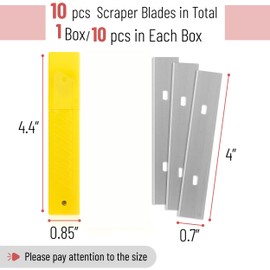 Bates- Replacement Scraper Blades, 4 Inch, 10 Pcs, Scraper Blades, Floor Scrapper Blade, Replacement Razor Blades, Carbon Steel Razor Blades, Paint Scraper Blades, 4 Inch Scraper Blades