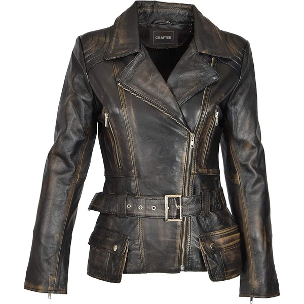 Womens Genuine Lambskin Leather Jacket | Classic rider leather jacket