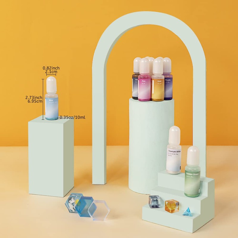 LIGHTWISHレジン 着色剤 レジン液 UVレジン用染料 メタリックカラー 10色 エポキシ樹脂顔料 高濃度 レジン液用 樹脂着色用