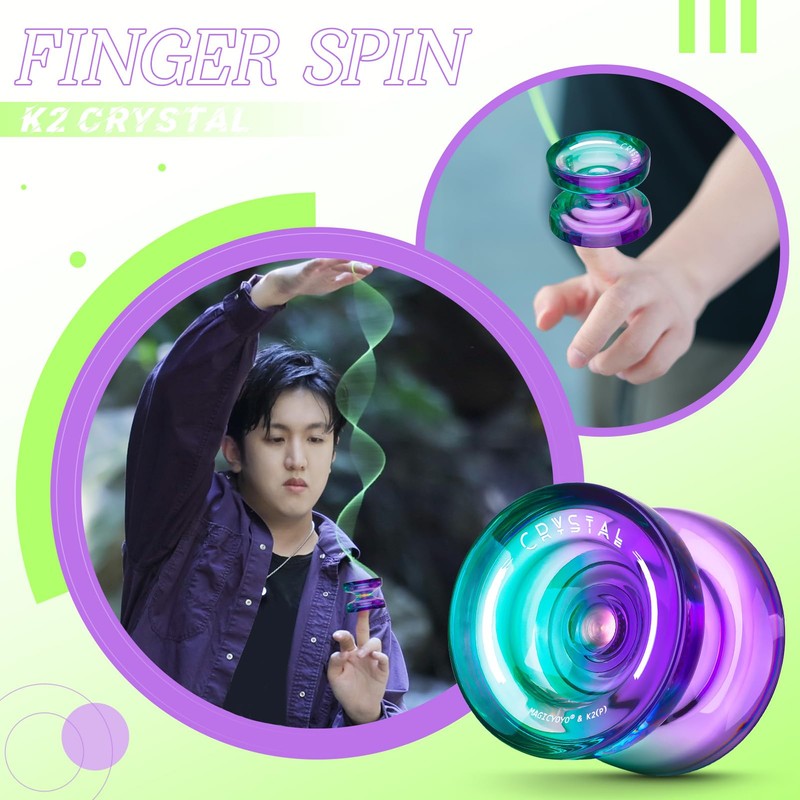 MAGICYOYO K2 Crystal Responsive Yoyo for Kids Beginners with Extra