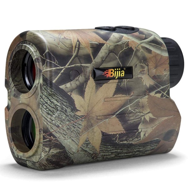 BIJIA Hunting Rangefinder-6X 650/1200Yards Multifunction Laser Rangefinder for Hunting,Shooting, Golf,Camping with Slope Correction,Flag-Locking with Vibration,Speed,Angle,Scan,Distance (650Yards)