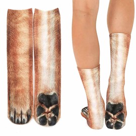 1 Pair Animal Paw Socks, 3D Print Animal Feet Pattern Novelty Socks, Creative Fun Socks for Men Women Funny Gifts