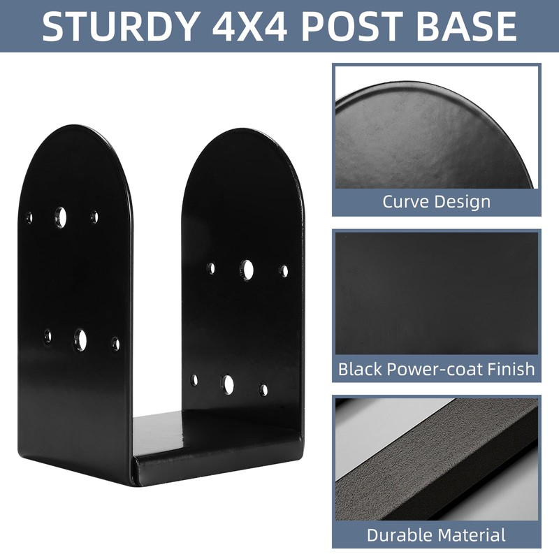 Rasugarlary 4"x 4" Post Base, 2Pcs Post Anchor Base (Internal